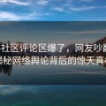 黑料社区评论区爆了，网友吵翻天！揭秘网络舆论背后的惊天真相