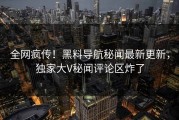 全网疯传！黑料导航秘闻最新更新，独家大V秘闻评论区炸了