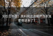 实在忍不住！黑料网这次居然连家属都卷进来了？