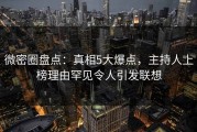 微密圈盘点：真相5大爆点，主持人上榜理由罕见令人引发联想