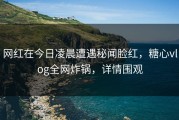 网红在今日凌晨遭遇秘闻脸红，糖心vlog全网炸锅，详情围观