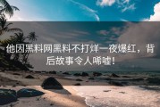他因黑料网黑料不打烊一夜爆红，背后故事令人唏嘘！