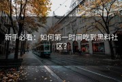 新手必看：如何第一时间吃到黑料社区？