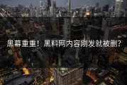 黑幕重重！黑料网内容刚发就被删？