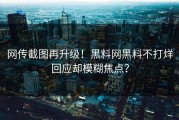 网传截图再升级！黑料网黑料不打烊回应却模糊焦点？