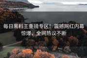 每日黑料王重磅专区！震撼网红内幕惊爆，全网热议不断