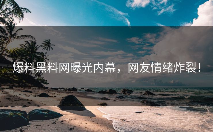 爆料黑料网曝光内幕，网友情绪炸裂！