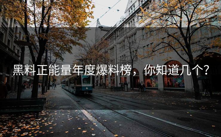 黑料正能量年度爆料榜，你知道几个？