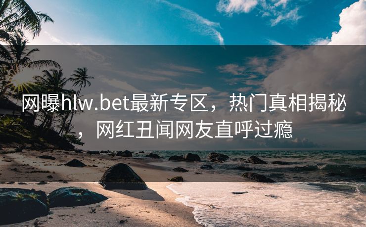 网曝hlw.bet最新专区，热门真相揭秘，网红丑闻网友直呼过瘾