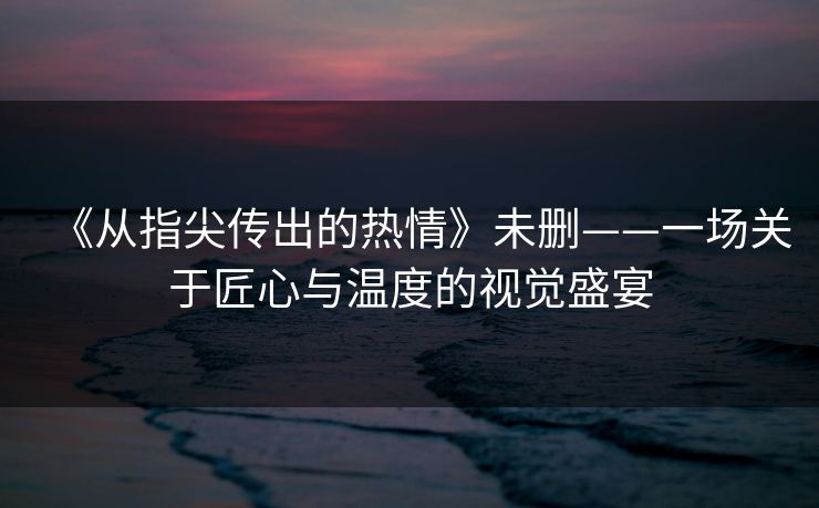 《从指尖传出的热情》未删——一场关于匠心与温度的视觉盛宴